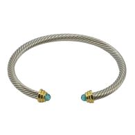 Blue Tip Two Toned Cable Bangle A27BA