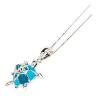 Aqua Mother Turtle Pendant