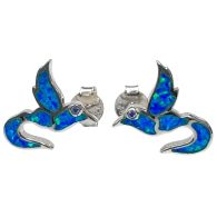 Aquatic Opal Humming Bird Earrings