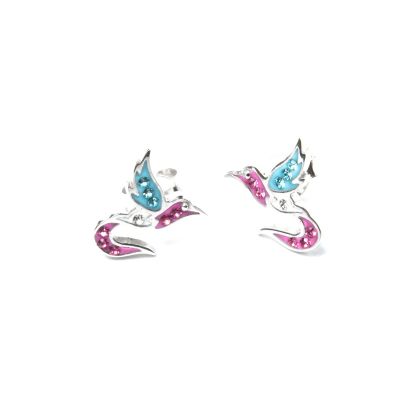 Pink Humming Bird Earrings
