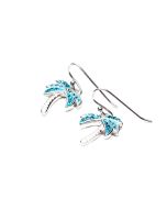 Blue Swarovski Palm Tree Earrings