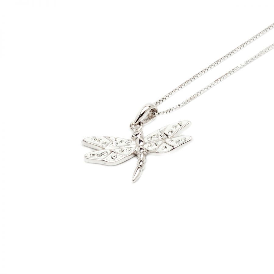 Swarovski White Dragonfly Necklace